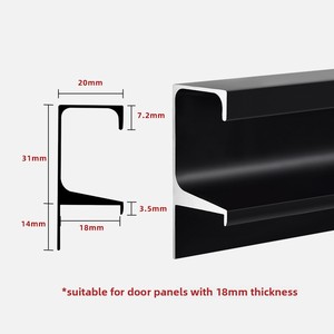 Modern Simple Stainless Steel Cabinet <strong>Door</strong> Handle Normcore Invisible Aluminum Alloy G-Shaped Slot-Free Drawer Wardrobe Handle - Product Image 1