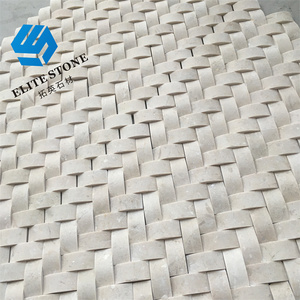 KHÁCH SẠN OEM Dự án nhà bếp backsplash tắm tường trang trí nội thất 1x2 inch 3D carmbered Crema Nova xương cá gạch đá cẩm thạch tấm khảm - Product Image 6