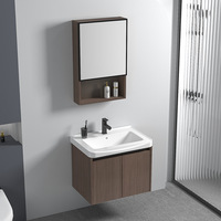 Nouvel espace moderne en alliage d'aluminium utilisé armoires de vanité de salle de bain miroirs de vanité lavabos de salle de bain bassin en céramique avec armoire de salle de bain