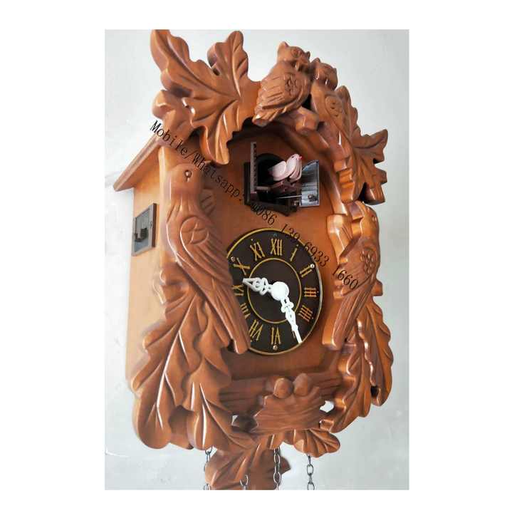 Standard Quartz Cuckoo Clock Black Forest House with Moving Train, with