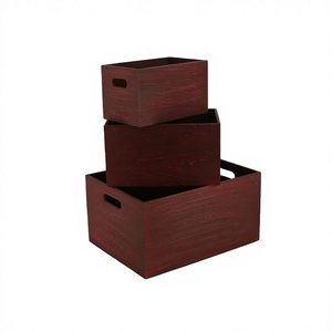 Ensemble de 3 paniers à légumes en bois brun faits à la main, différentes tailles, pour le rangement des fruits, au prix le plus bas - Product Image 1