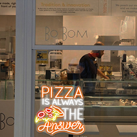 Letrero LED de Neón Personalizado PIZZA con Control Remoto, Material de Silicona Impermeable IP67, Iluminación Publicitaria para Hogar, Taxi y Automóvil