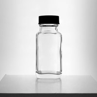 Prêt à expédier en gros 2oz 60ml bouteilles en verre à épices carrées françaises vides à large ouverture avec couvercle en plastique hermétique