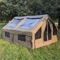 Tienda de Campaña Inflable Portátil de Lujo, Impermeable, de Algodón Oxford, con Toldo, para Acampar al Aire Libre, para 3-4 Personas