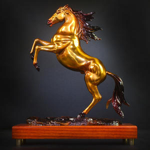 Ornamento in rame puro Tang Sancai cavallo fatto a mano in metallo per il soggiorno decorazione ufficio successo amanti del cavallo zodiaco - Product Image 5