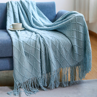 Couverture à drap avec glands en macramé, plaid bohème confortable pour décoration de maison, dessus de canapé et lit, vente en gros,