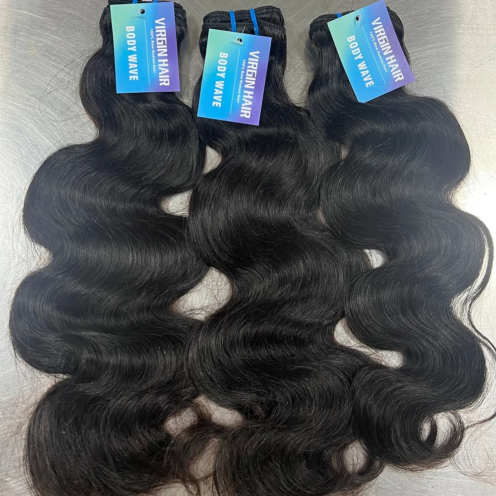Densità di alta qualità di nuova concezione 15A 100% capelli umani allineati con cuticole grezze fasci birmani cinesi capelli umani 10 "~ 30" In magazzino