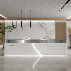 B044 Artificial Stone Reception Desk for Office Hospital Office Building-Convertible Commercial Furniture Contemporary Design - Product Image 1