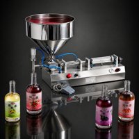 Semi-automatische vulmachine voor pure vloeibare pasta's in flessen, zakjes, vaten, blikken, zakken - diverse vloeistoffen, fruitwijn - dubbele spanning