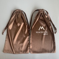 Sac à poussière en soie marron à cordon de serrage de haute qualité avec logo sacs en soie pour l'emballage de la Lingerie