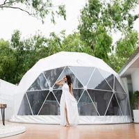 Vente en gros de tente dôme géodésique igloo glamping extérieur avec couverture de toit en PVC tente à billes circulaire avec caractéristiques de salle de bain