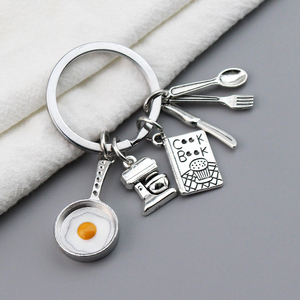 Nuevo Llavero de Cocina, Llavero con Diseño de Utensilios de Cocina, Sartén para Huevos Fritos, Batidora, Libro de Cocina, Vajilla, para Regalos de Chef, Joyería Hecha a Mano - Product Image 4