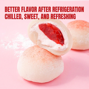 Mochi Daifuku à la confiture de fraises surgelée, gâteau de riz glutineux moelleux fourré à la crème, dessert japonais, <span class=keywords><strong>pâtisserie</strong></span> prête à manger, collations surgelées - Product Image 3