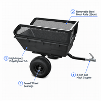 Remorque utilitaire tout-terrain robuste avec plateau inclinable - 1500 lb, pneus tout-terrain de 18 pouces, côtés en maille amovibles
