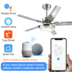 Thép không gỉ quạt trần với đèn 52 inch <span class=keywords><strong>downrod</strong></span> trang trại quạt trần với ánh sáng và từ xa mộc mạc 42 48 trong ánh sáng quạt - Product Image 5