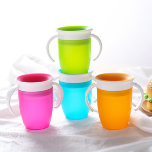360 °   Gobelet d'<span class=keywords><strong>apprentissage</strong></span> pour bébé, nourrisson et enfant, 240 ml, gobelet en silicone de qualité alimentaire, <span class=keywords><strong>anti</strong></span>-<span class=keywords><strong>fuite</strong></span> - Product Image 2