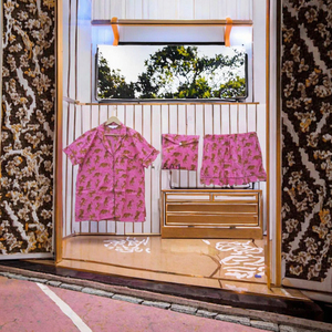 Conjunto de Pijama de Algodón Puro de Dos Piezas con Estampado de Tigre y Monograma para Mujer, Transpirable, para Invierno/Verano - Product Image 3