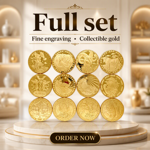 Ensemble de 12 pièces de monnaie en or des constellations, pièce commémorative astrologique du zodiaque en relief 3D, cadeau d'anniversaire, médaille de <span class=keywords><strong>horoscope</strong></span> à collectionner - Product Image 2