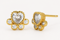 Boucles d'oreilles clous Muweike en argent sterling 925 vermeil avec zircon, motif patte, élégantes pour femme, bijoux raffinés