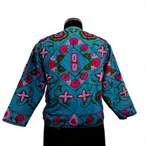 Women Embroidered <b>Quilted</b> <b>Jacket</b> Short Cotton <b>Jacket</b> Vintage Suzani <b>Pattern</b> Bohemian Fashion Outerwear - Product Image 2
