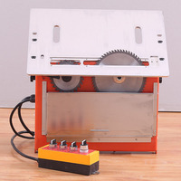 Scie électrique à double lame à levage électrique, scie électrique miniature portable, scie à table coulissante pour le travail du bois