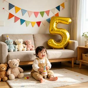 Palloncino Foil Numero 5 Dorato 80cm per Decorazioni Festa, Riempibile con Elio - Product Image 5