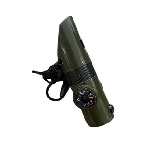 Survival Whistle With Led Light Thermometer Compass Military Green Compact For Camping Outdoor Use - Product Image 5