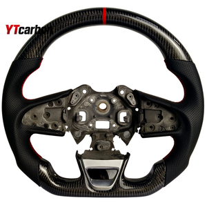 Volant de course personnalisé en fibre de carbone véritable YTcarbon pour <span class=keywords><strong>Clio</strong></span> MK4 GT RS 12-18, accessoires intérieurs de voiture, pièces automobiles - Product Image 6