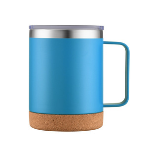 12oz Handle <b>Mug</b> With Cork Bottom <b>Double</b> <b>Wall</b> Vacuum Insulated Stainless Steel Coffee Cup 304 Custom Logo Wholesale <b>Mug</b> - Product Image 4