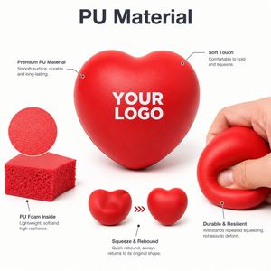 Jouet anti-stress en mousse souple en forme de cœur avec logo personnalisé pour événements caritatifs médicaux, cadeaux promotionnels d'entreprise - Product Image 2