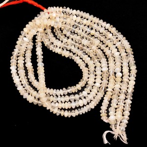 Perles rondes en pierre de lune blanche AAA+ de 5 mm à 6 mm, pierres semi-précieuses en pierre de lune blanche naturelle, perles en forme de soucoupe pour la fabrication de bijoux - Product Image 2