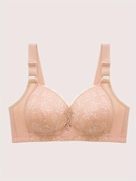 Soutien-gorge en dentelle tricotée respirant sans armatures, fin et brodé, pour toutes les morphologies, 95% Nylon 5% Élasthanne, bretelles larges réglables, dos en U, usage quotidien