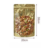 En stock et sur mesure, sachets refermables en mylar avec fermeture éclair, face avant transparente, dos argenté, doré ou or, pour l'emballage alimentaire
