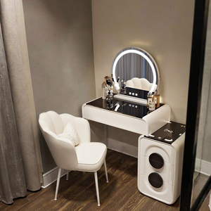 Coiffeuse avec haut-parleur Bluetooth intégré et <span class=keywords><strong>miroir</strong></span> <span class=keywords><strong>LED</strong></span>, meuble de maquillage pour la chambre à coucher, décoration de la maison - Product Image 2