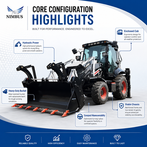 NIMBUS Multi Functional Four Wheel Drive Backhoe <strong>Loader</strong> 6-in-1 Multi-purpose Bucket <strong>Low</strong> Energy Consumption Backhoe <strong>Loader</strong> - Product Image 3