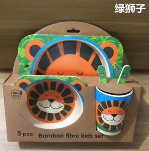 Service de table pour bébé et enfant, motif animal mignon, fibre de <span class=keywords><strong>bambou</strong></span>, <span class=keywords><strong>vaisselle</strong></span> pour enfants - Product Image 5