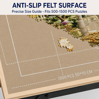 Table de puzzle pliable peu encombrante avec hauteur et angle d'inclinaison réglables, plateau en bois et feutre pour adultes, cadeau familial