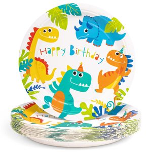 Sunbeauty-Assiettes Dinosaures Vaisselle Dinosaure Fournitures pour Fête d'<span class=keywords><strong>Anniversaire</strong></span> pour Enfants Garçons - Product Image 3