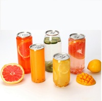 Canettes en plastique PET vides transparentes personnalisées en gros pour jus, café, boissons gazeuses, sodas et boissons énergisantes