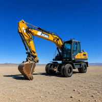 Excavatrice sur roues XCMG XE150WD d'occasion, 2022, 6980 heures de fonctionnement, 104 kW, machine d'excavation hydraulique