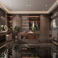 Armoire de chambre à coucher en verre bicolore neutre, modulaire, avec tiroirs de rangement légers et détachables, pour appartement enregistré en location.