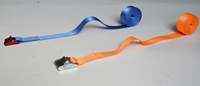 Sangle de serrage rapide à boucle à pression en polyester orange et zinc pour l'ajustement direct des marchandises