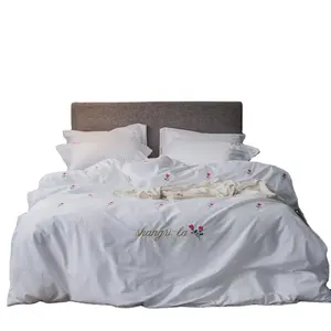 彩色酒店床100% 法国亚麻面料奢华品质羽绒被套合身床单床上用品套装