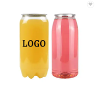 Bouteille en plastique PET transparente de 330 ml/330 cc (11 oz) pour boissons gazeuses, champagnes, boissons énergisantes avec couvercles argentés faciles à ouvrir