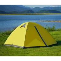 Tente de randonnée légère pour 2 personnes, double couche, 2x2m, imperméable, en nylon et aluminium, quatre saisons, camouflage, structure à une chambre, camping