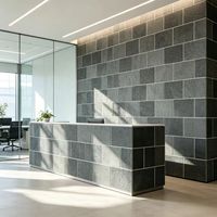 Panneau mural flexible en pierre, grande dalle, gris foncé, imitation brique, insonorisant, pour salon, mur TV, salle de bain, bureau, réception