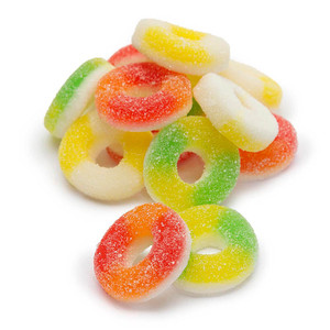Anillos de goma de <span class=keywords><strong>cereza</strong></span> roja recubiertos de azúcar de alta calidad, dulces y masticables - Product Image 3