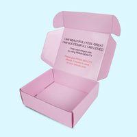 Boîtes d'emballage fantaisie en papier ondulé rose avec Logo personnalisé, boîtes de courrier imprimées, boîte d'emballage pour cosmétiques
