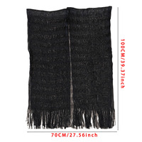 Châle en maille métallique pour femme avec franges, creux, long, pour soirée, cape ouverte sur le devant, couverture de fête