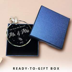 Personalizzato natale ornamenti di vetro ciondolo di fabbrica all'ingrosso personalizzato sublimazione ornamento di natale cristallo bianco - Product Image 4